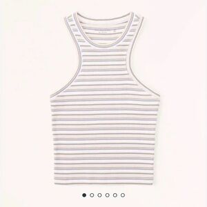 Abercrombie & Fitch scuba neck Striped Tank Top soft A& F ribbed size medium